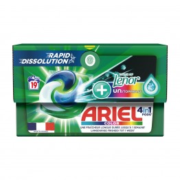 ARIEL PODS ALL IN 1 + LENOR UNSTOPPABLES skalbimo kapsulės spalvotiems 19 vnt