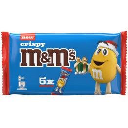 M&M'S CRISPY SANTA traškūs pieniško šokolado batonėliai 145 g