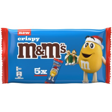 M&M'S CRISPY SANTA traškūs pieniško šokolado batonėliai 145 g