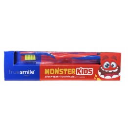 TRUESMILE MONSTER KIDS STRAWBERRY dantų pastą + dantų šepetėlis 75 ml