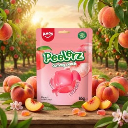 AMOS PEELERZ PEACH persikų skonio guminukai 65 g