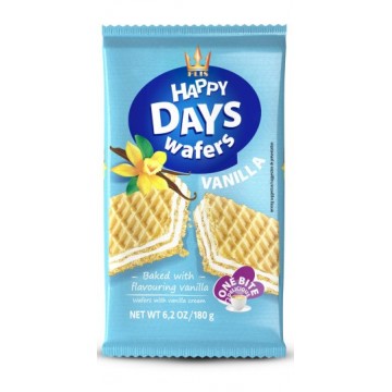 HAPPY DAY VANILLA vaniliniai vafliai 180 g 