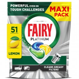 FAIRY PLATINUM LEMON indaplovės tabletės 51 vnt