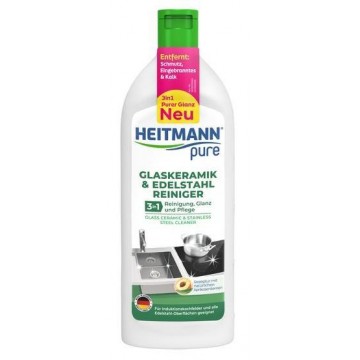 HEITMAN PURE GLASKERAMIK REINIGER 3IN1 stiklo keramikos ir nerūdijančio plieno valiklis 250 ml